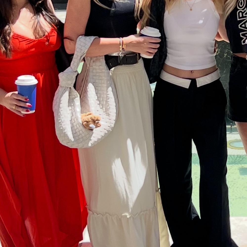 Weworewhat Elegant Cream Maxi Skirt